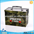 Large capacity camouflage 20*10.1*14.6cm rectangular metal tin box for debris